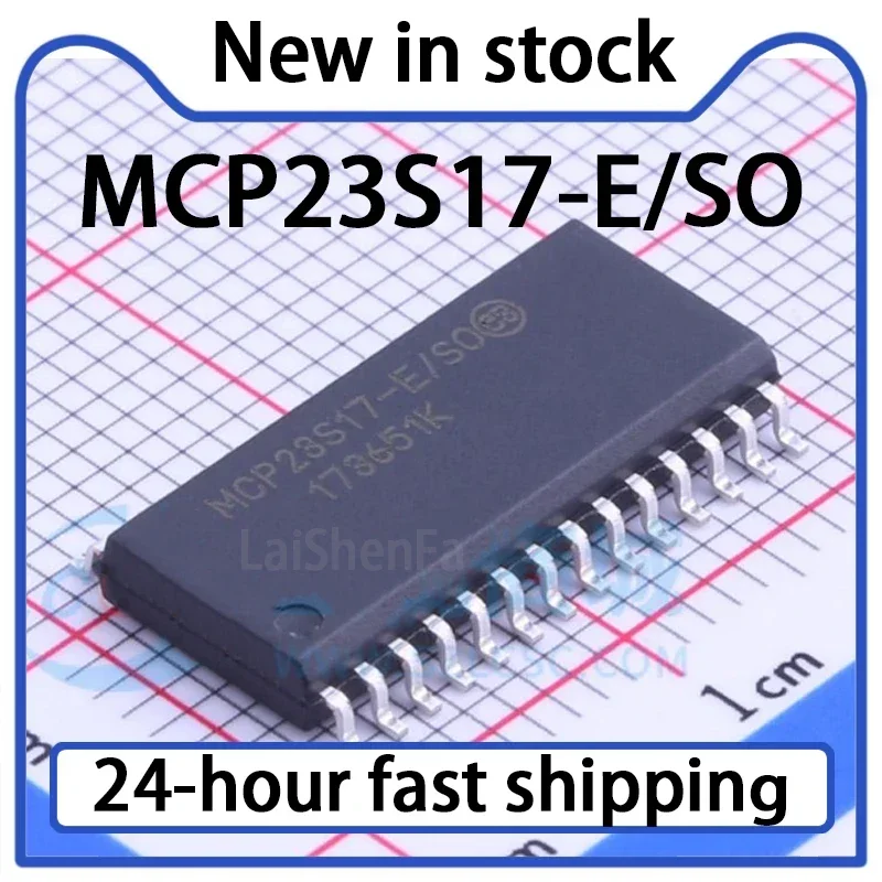 2PCS MCP23S17-E/SO SMT SOIC-28 Serial Interface 16 Bit I/O Expander Stock