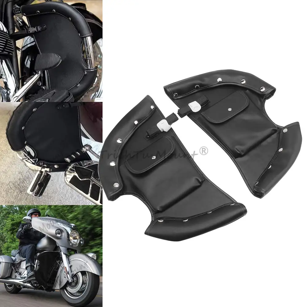 for-indian-chief-classic-vintage-chieftain-14-motorcycle-highway-crash-bar-cover-lowers-leg-warmer-wind-deflectors-leather-bag
