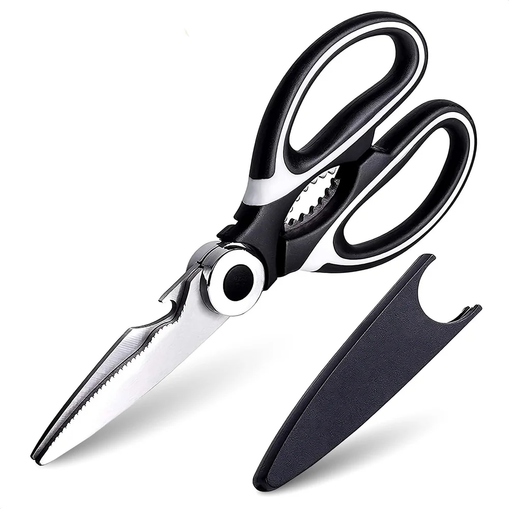 Smart Kitchen Shears with Cover Scissors Kitchen Gadgets Utility Heavy Duty Stainless Steel Kitchen Scissors