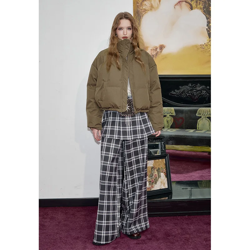 ELFSACK 2025 Winter New Arrivals Casual Reversible Cartoon All Over Print Down Jacket For Woman