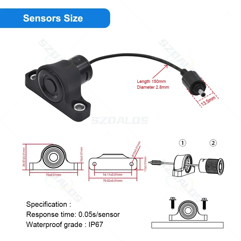 Car Auto Parktronic Car Parking Sensor With 8 Sensors Reverse Backup Parking Radar Monitor Detector System Backlight Display