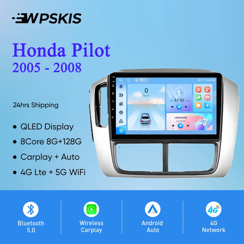 

Android 14 128G For Honda Pilot 2005 - 2008 Auto Stereo Radio Multimedia Video Player Navigation GPS Monitor 4G Lte WiFi Carplay