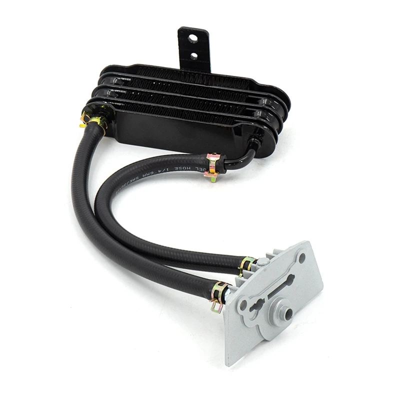 ABNM Set Pendingin Oli Radiator Pendingin Oli Sepeda Motor Universal Aluminium 158Mm Hitam
