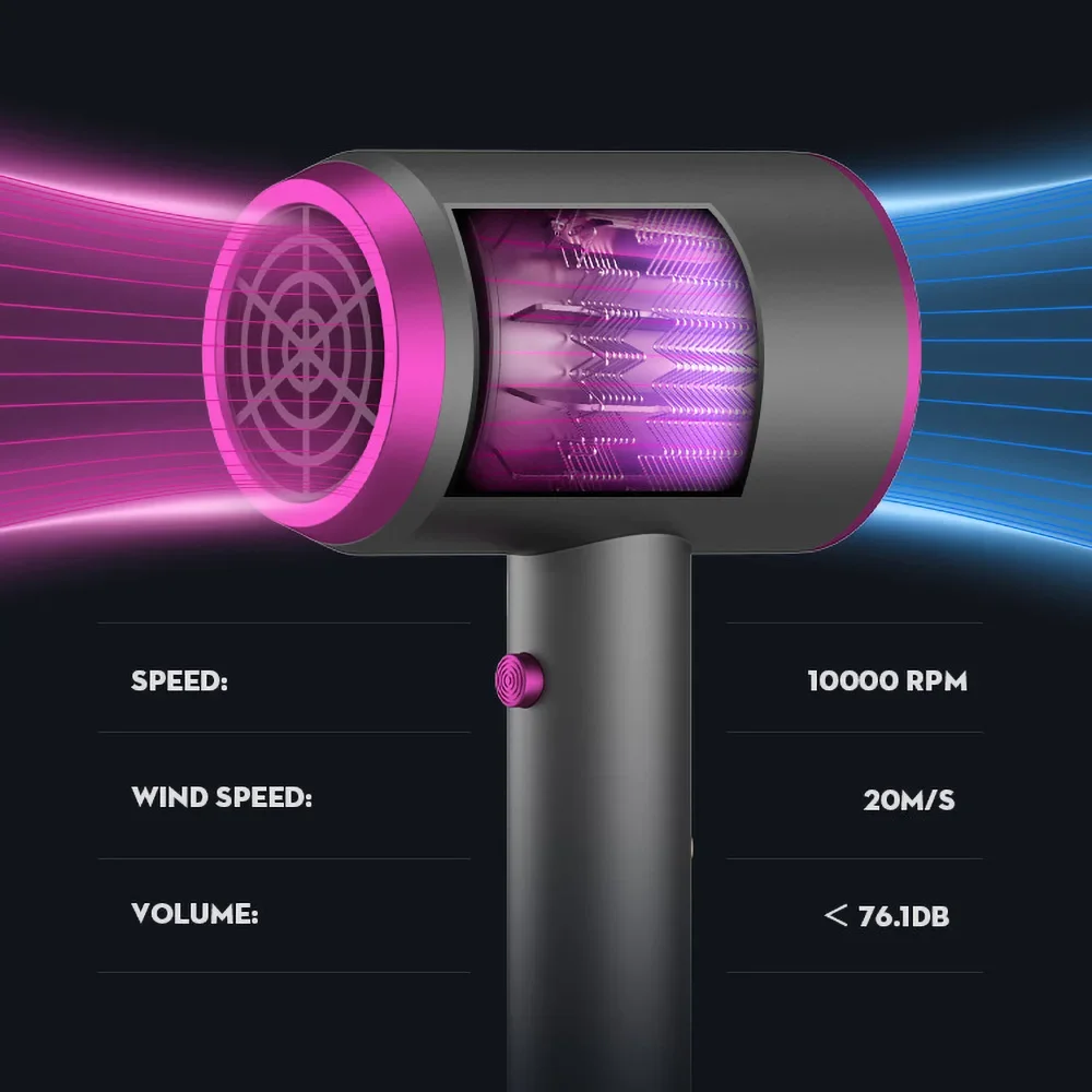 전문 음이온 헤어 드라이어, 냉온 및 냉풍, 초저소음 헤어 드라이어, 홈 헤어 살롱 스타일링 도구