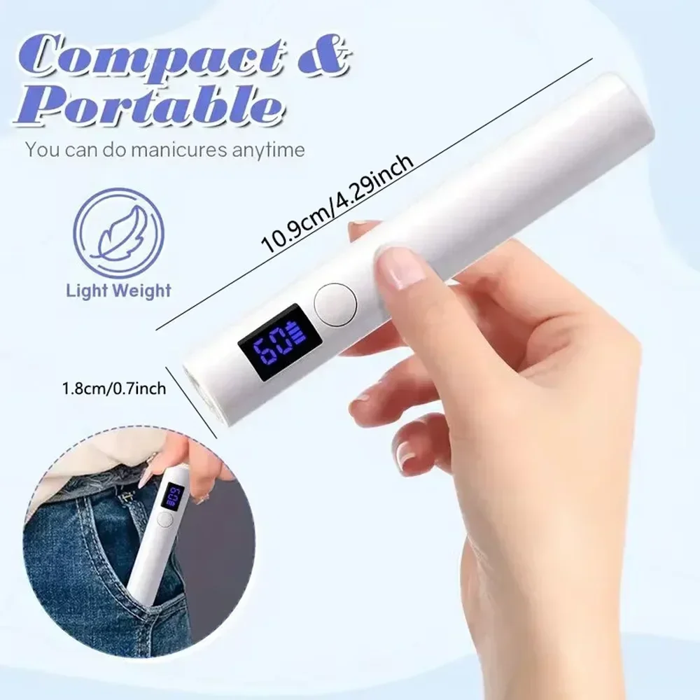Compacte USB LED-nageldroger - snelle gellak uitharding, draagbaar energiezuinig manicurehulpmiddel voor thuis- en salongebruik