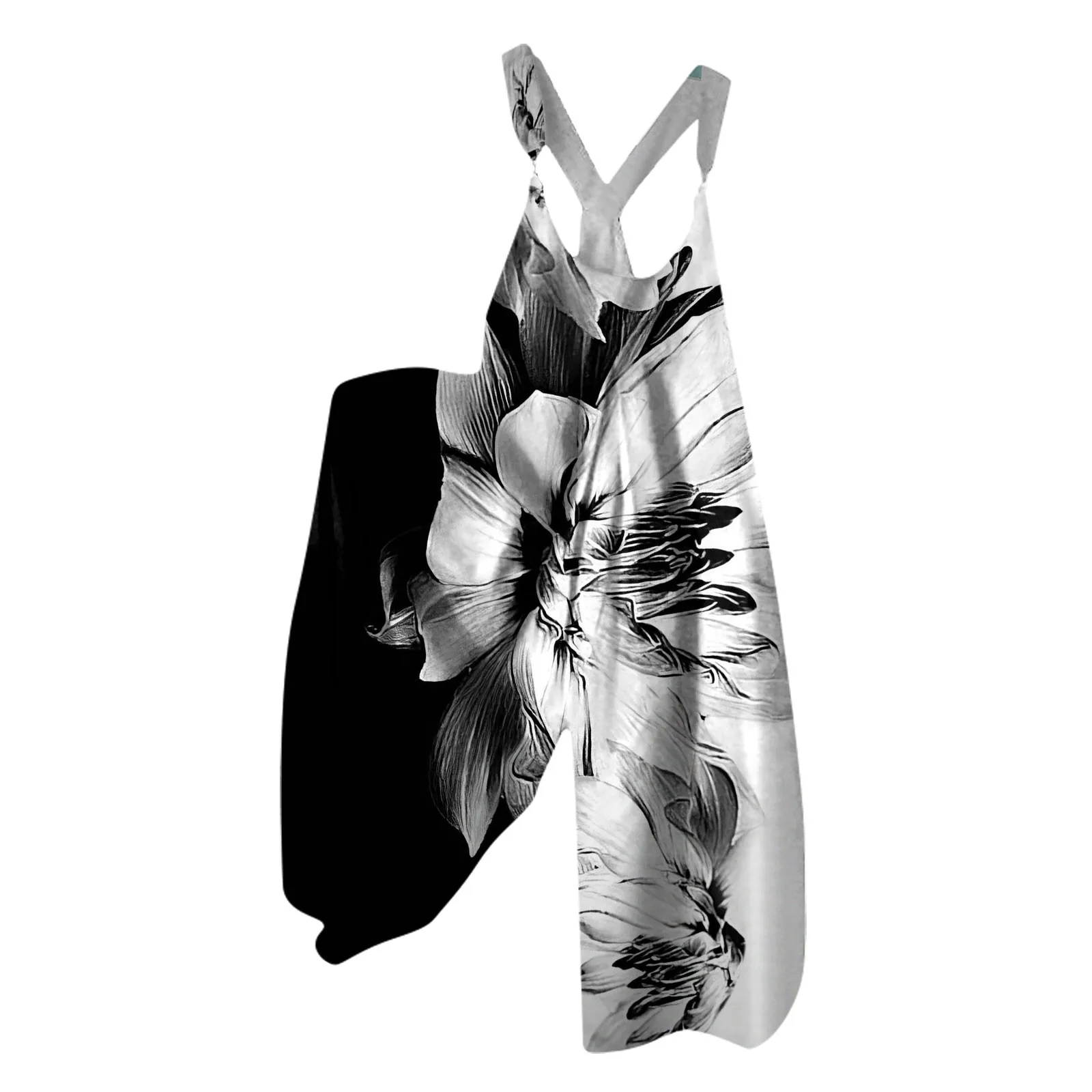 بذلة نسائية بساق واسعة مرقعة بطباعة زهور قبلية ، وزرة برقبة دائرية ، روب نسائي غير متماثل ، موضة الحفلات ، الخريف