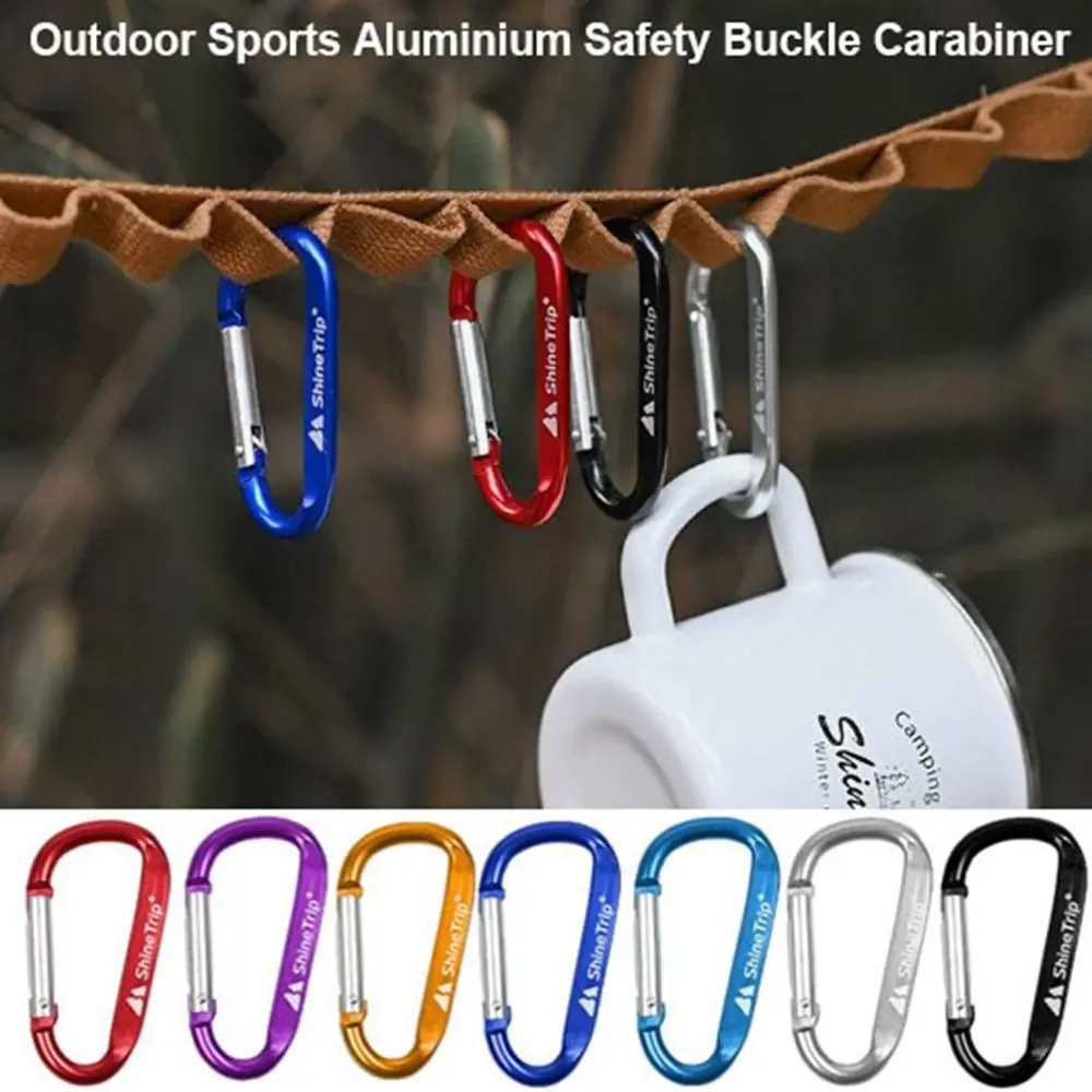 

4Pcs Multi Colors Outdoor Sports Keychain Aluminium Alloy Multifunctional Safety Bottle Buckle Camping Hiking Hook Outdoor Tool