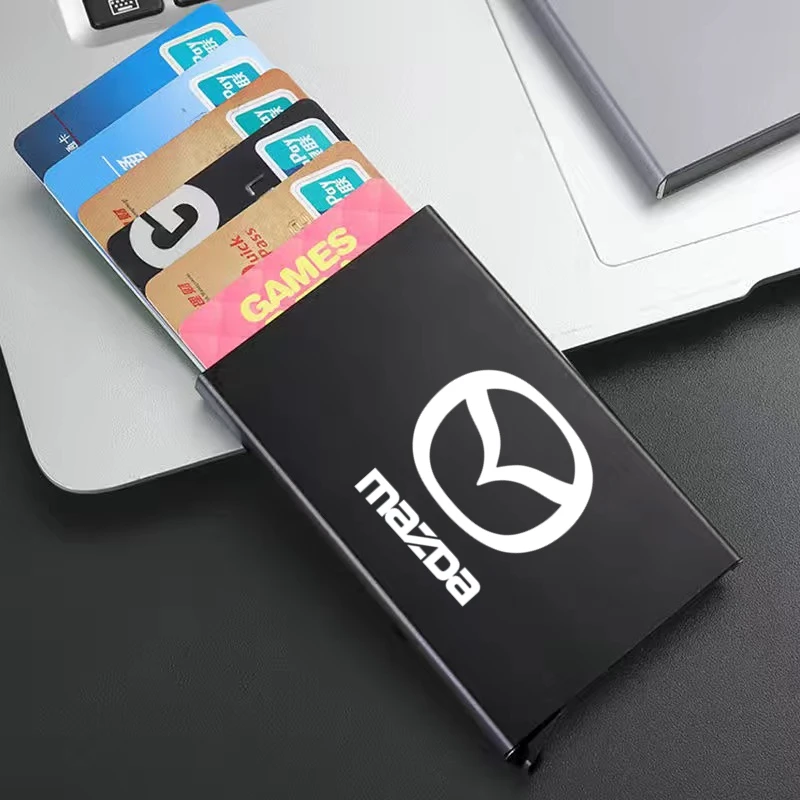 

Smart Wallet Thin ID Card RFID Case Metal Key card holder for Mazda 3 bk bl 323 Axela Atenza CX-3 CX-4 CX5 Auto Accessories