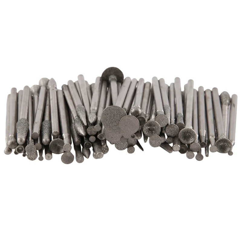 

80Pcs/Set 2.35Mm Shank Grinding Bits Polishing Emery Diamond Bits Peeling Polishing Bits Grinding Point