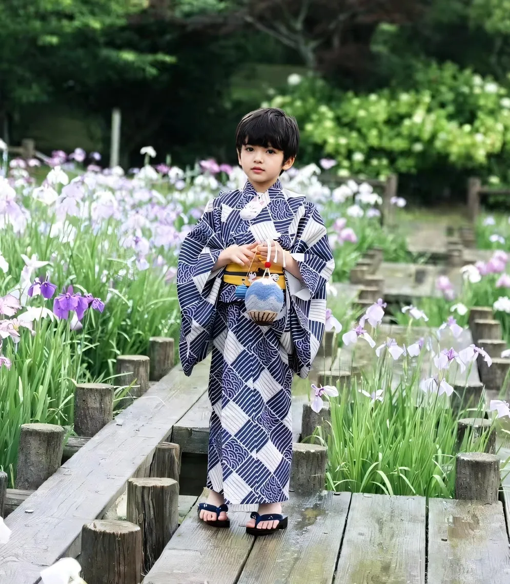 

Boys' Formal Furisode Kimono with Obi and Japanese-style Infant Yukata Children's Wear