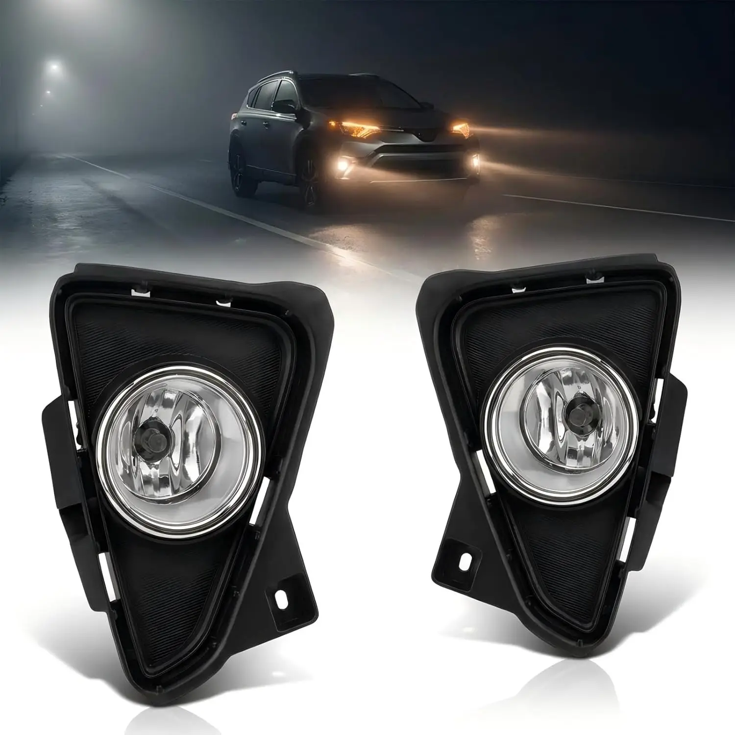 

Halogen Fog Lights for Toyota RAV4 2016 2017 2018 Front Bumper Driving Fog Lamp Assembly Kits with Wiring Harness Switch