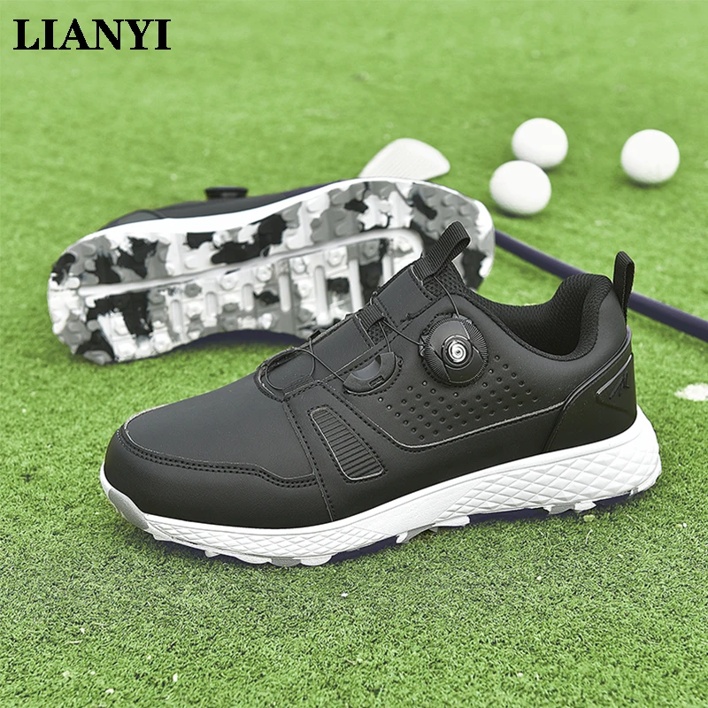 

Мужские высококачественные кроссовки для гольфа LIANYI 2026, черно-белые дышащие кроссовки для гольфа, парные кроссовки для тренировок на газоне и чемпионатов по гольфу
