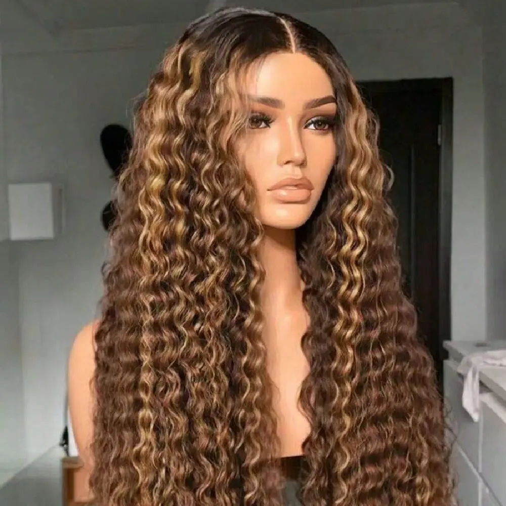 

4/27 Highlight 13x4 Lace Front Human Hair 200% Density Deep Wave 5x5 30 34 Inch 4/27 Colored Lace Frontal Wigs Brazilian