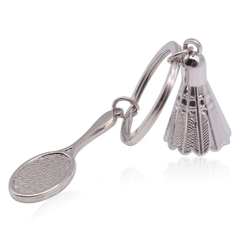 ST New Mode Style Creative gifts accessories Badminton and racket key chain shuttlecock keychain key ring For Birthday Gifts