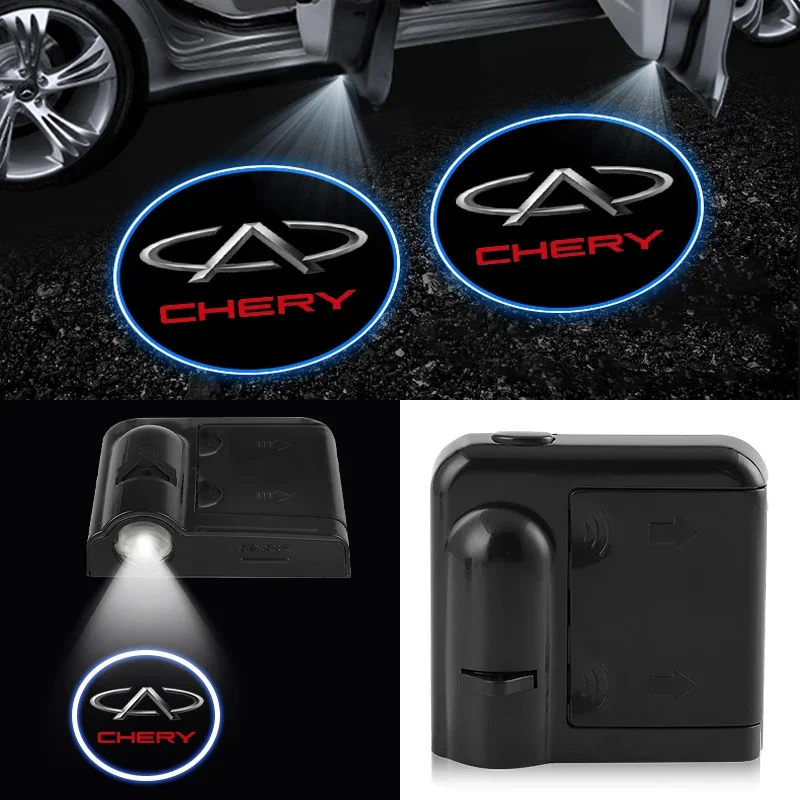 

Car Door LED HD Welcome Courtesy Shadow Projector Lamp Logo Light For Chery Fulwin QQ Tiggo 3 5 T11 A1 A3 Amulet Car Accessories