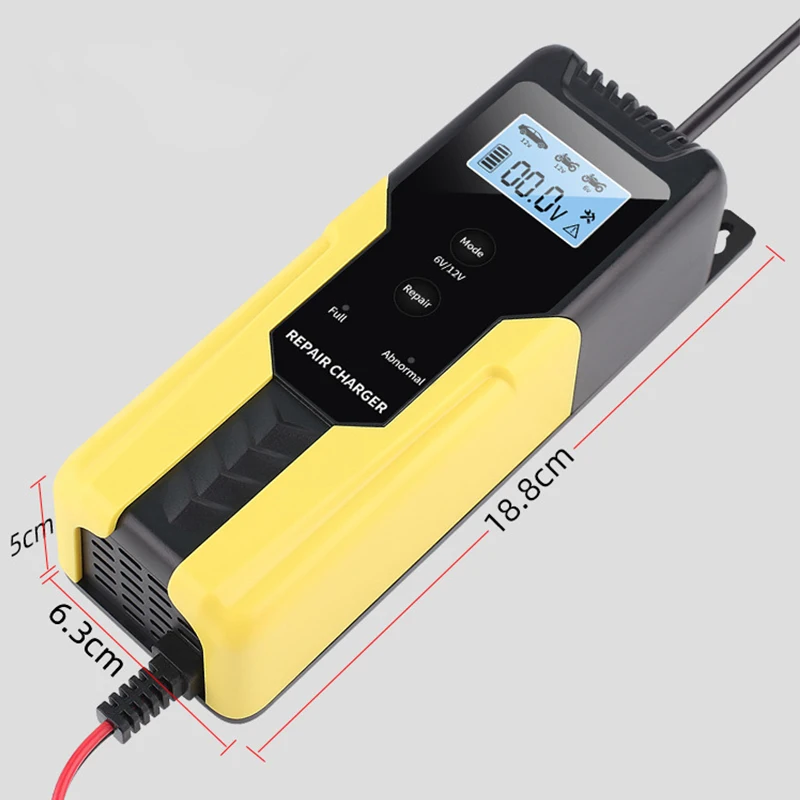 

Automatic Car Battery Charger 12V 12A Digital Display Battery Charger Power Pulse Repair Chargers Wet Dry Lead Acid