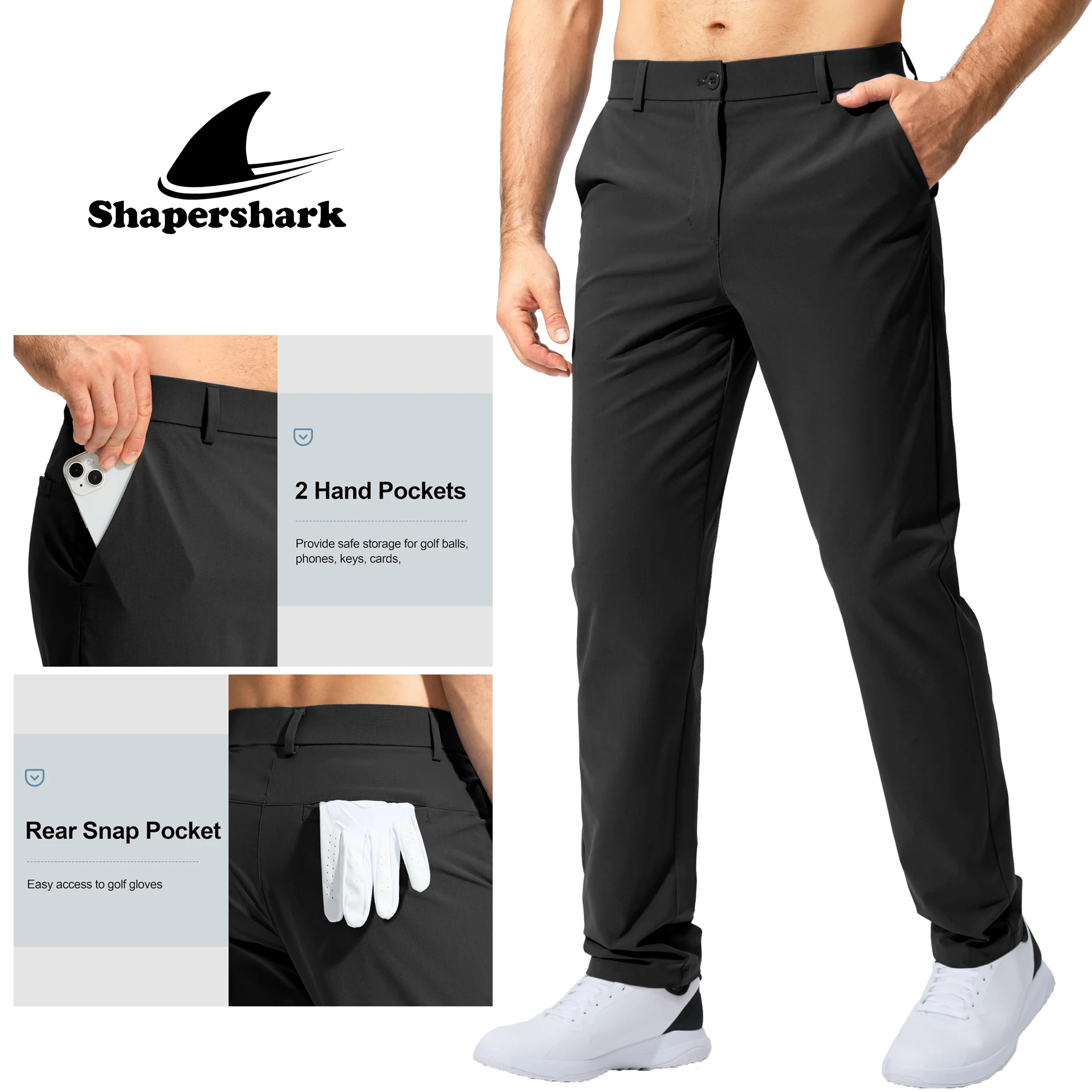 Men's Golf Casual Pants: Quick-drying, Breathable, Lightweight Fabric, Six Pockets, Suitable for Daily Commuting and Work