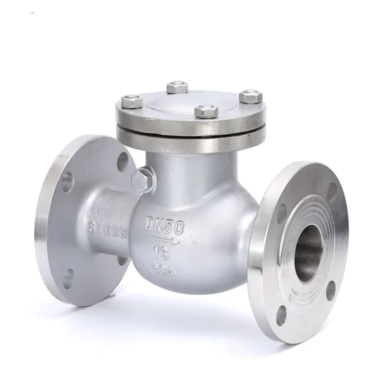 Stainless steel swing flange check valve H44W-16P 304 stainless steel flange check