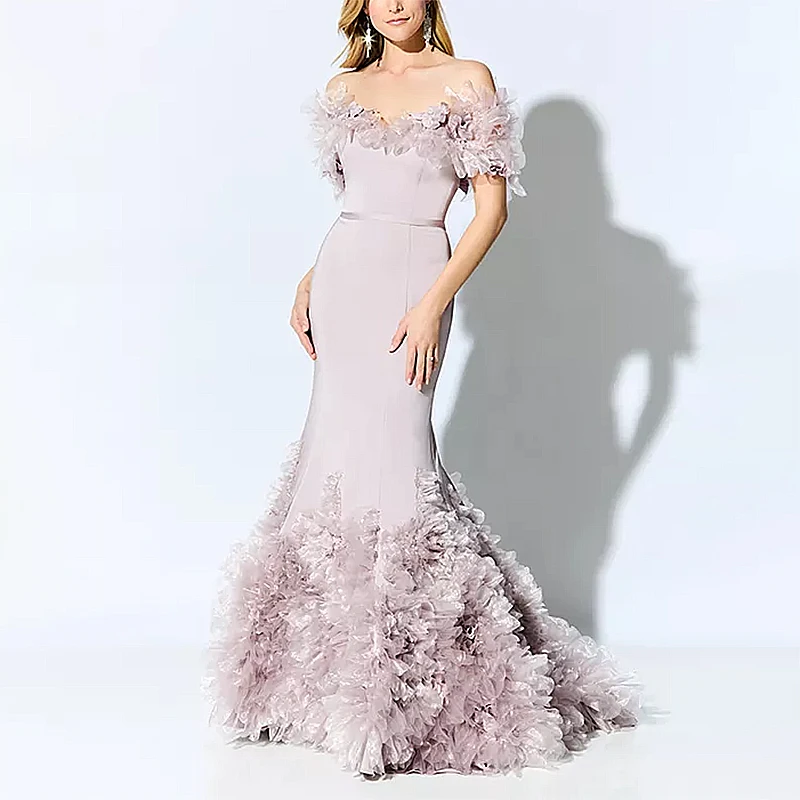 Robe de soirée sirène longue en tulle pour femme, longueur au sol, Rhde promo, danse, mariage, invité, gala, événements spéciaux, nouveau, 2023