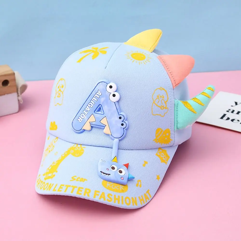 Children Letter Baseball Cap Cotton Cute Animal Printing Sunshade Hat Adjustable Outdoor UV Protection Baseball Cap 3-6Years