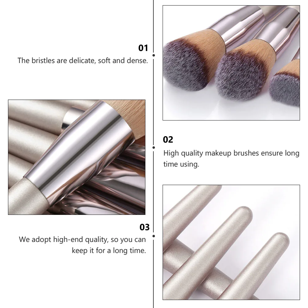 

10 Pcs High Quality Makeup Brush Set Long Lasting Foundation Concealer Eye Brushes Nylon Wool for Girls Cosmetics Tool