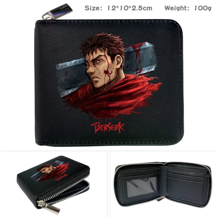 

Berserk аниме складной короткий кошелек мультфильм портмоне кошелек на молнии