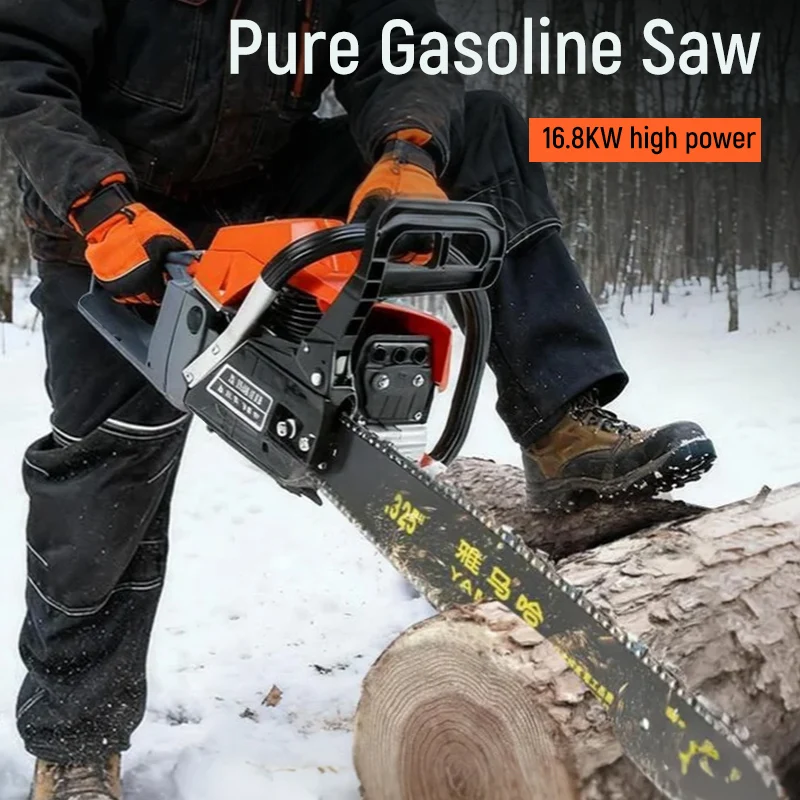 Professional 4-Stroke Chain Saw Petrol-Powered Wood Cutting Chainsaw Large Power Tree Pruning Saw for Forestry Work
