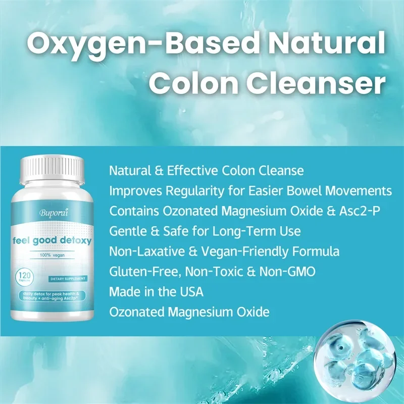 クレンズデトックスカプセル - 大腸の浄化と消化の解毒をサポートし、膨満感を軽減します