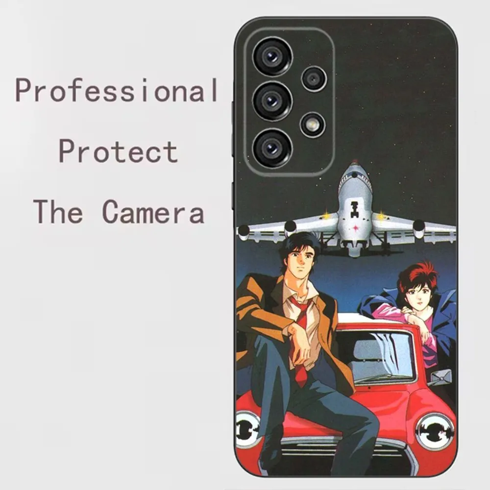 Retro City Hunter Comic Phone Case For Samsung Galaxy A13,A21s,A22,A31,A32,A52,A53,A71,A80,A91 Soft Black Shell