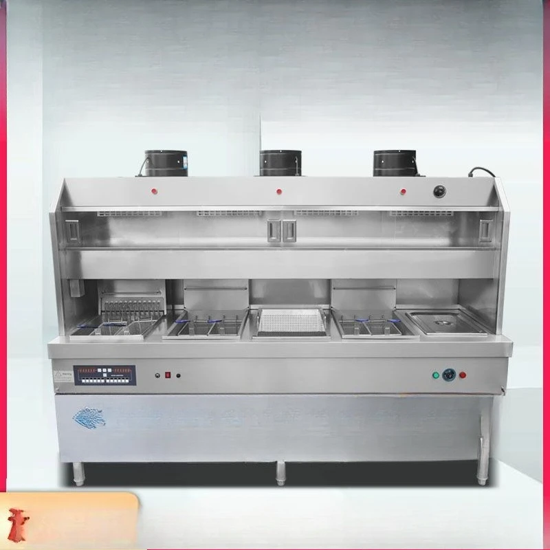 French fries workstation gas fryer, electric fryer insulation extraction including oil filter function insulation table