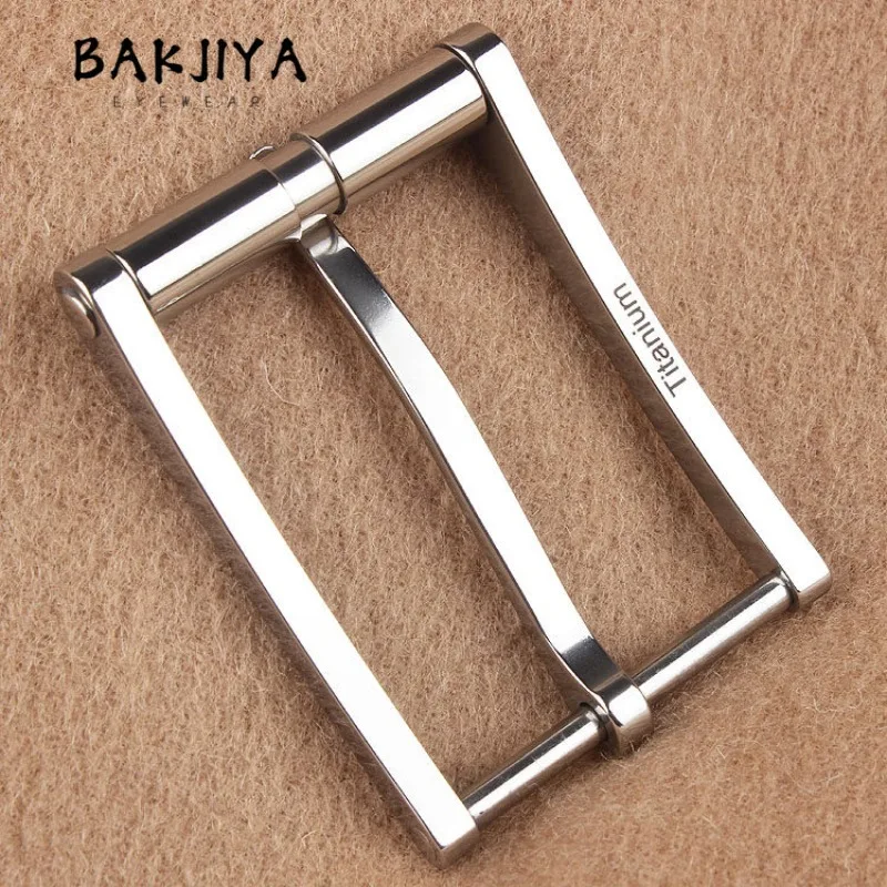 TA1 Pure Titanium Anti-Allergy Rustproof Pin Buckle Men Leather Belt, Men Titanium Waistband Clasp Head, Suit Jeans Belt 35mm