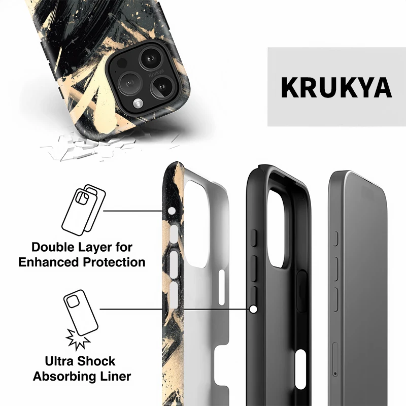Krukya الفن اللوحة سيليكون لينة جراب هاتف آيفون 17 16 برو ماكس 11 12 13 14 15 XS XR X SE 2020 غطاء أكريليك مقاوم للصدمات