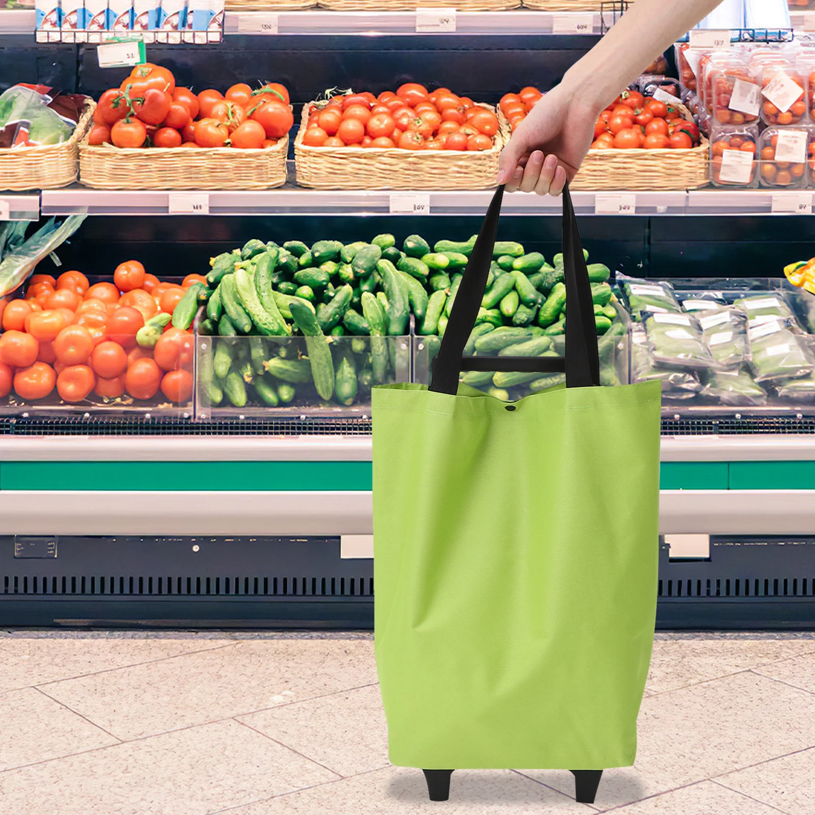 

Shopping Trolley Tote Bag Foldable Portable Large Capacity Rolling Shopping Cart Lightweight Grocery Bag on Wheels