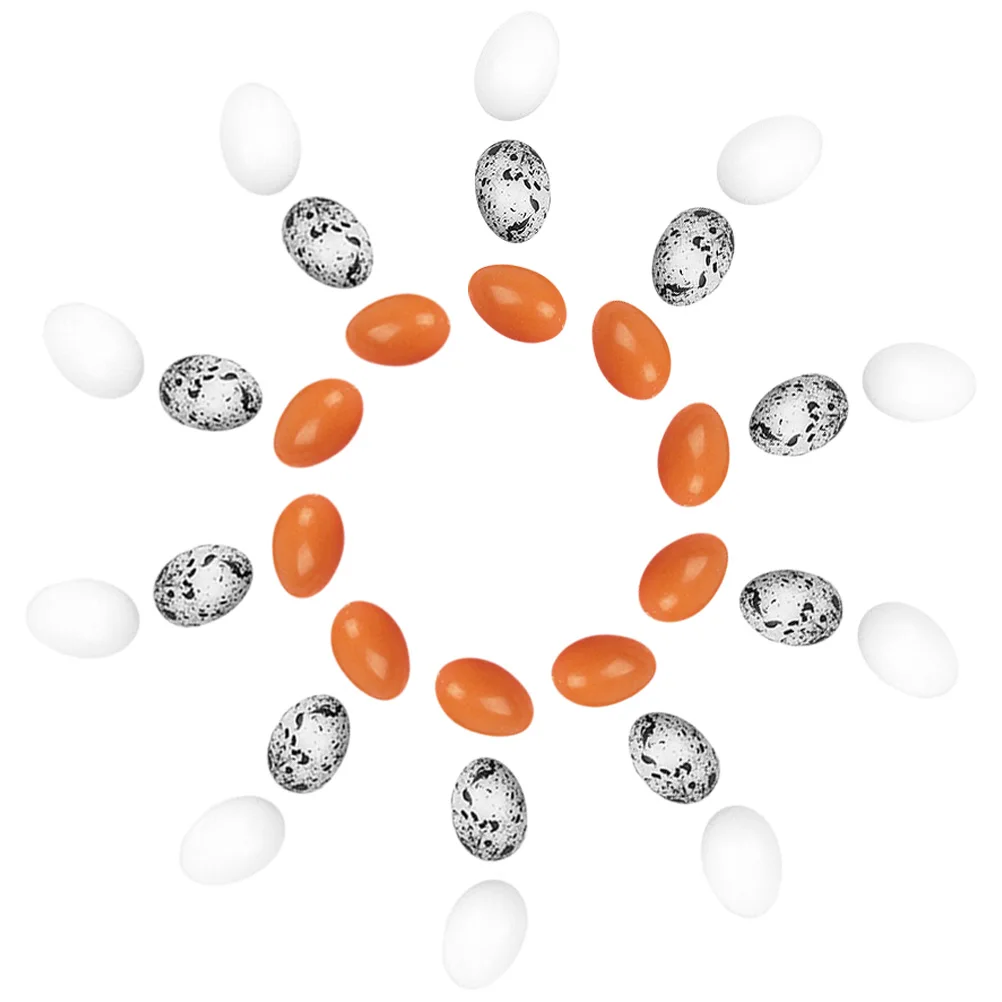 

36 Pcs Imitation Eggs Miniature Decoration Decorative Pendant Toy Plastic for Crafts Colorful Artificial Micro Scene