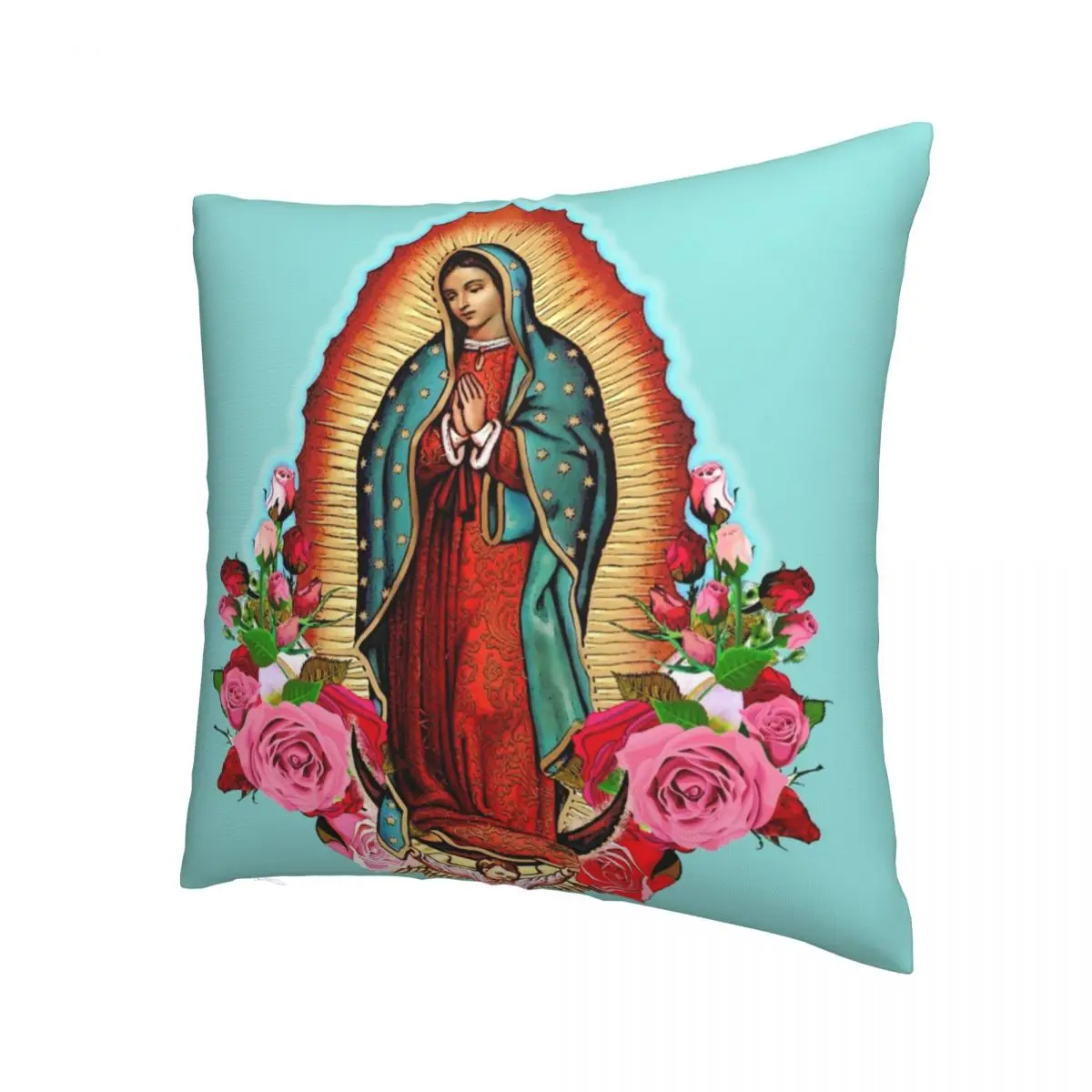 Our Lady Of Guadalupe Mexican Virgin Mary Pillowcase Soft Cushion Cover Gift Christian Catholic Throw Pillow Case Cover Home