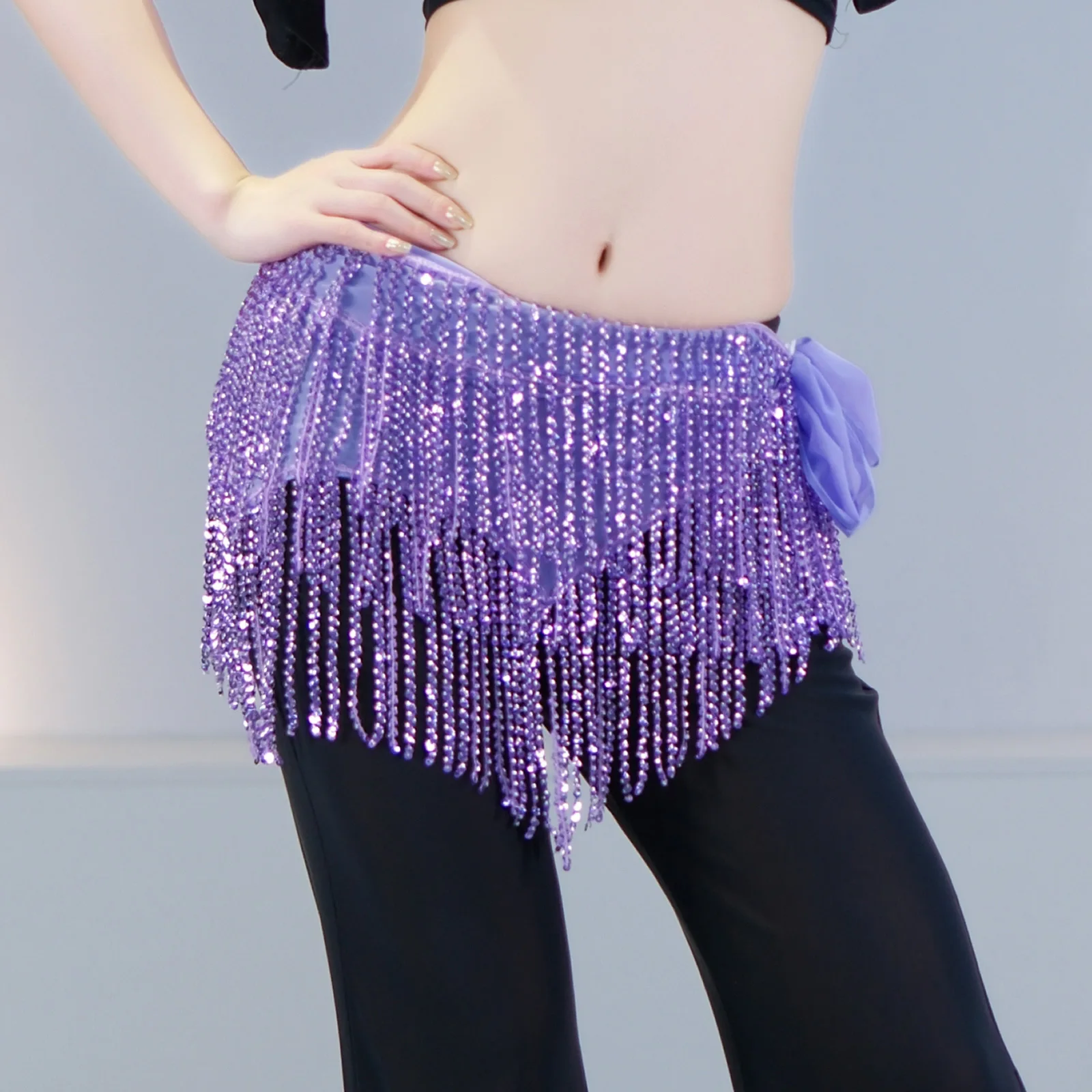 Women's Belly Dance Beads Tassel Luxury Shining Hip Scarves Tassel Waist Belts For Girls Dance Performance Belly Dance Costume