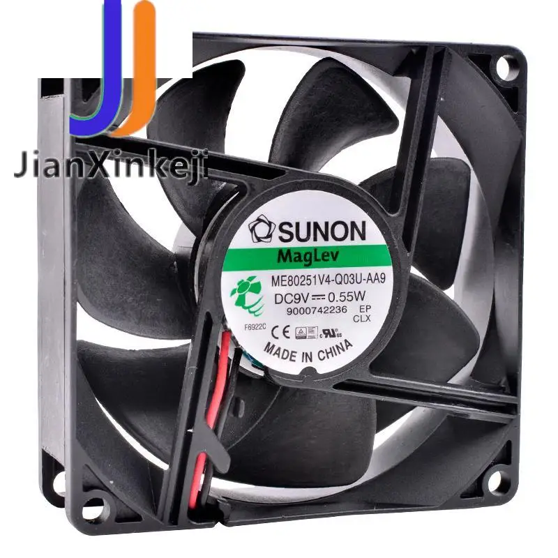 Original ME80251V4-Q03U-AA9 8cm 8025 DC9V 0.55W 80x80x25mm Magnetic suspension bearing cooling fan