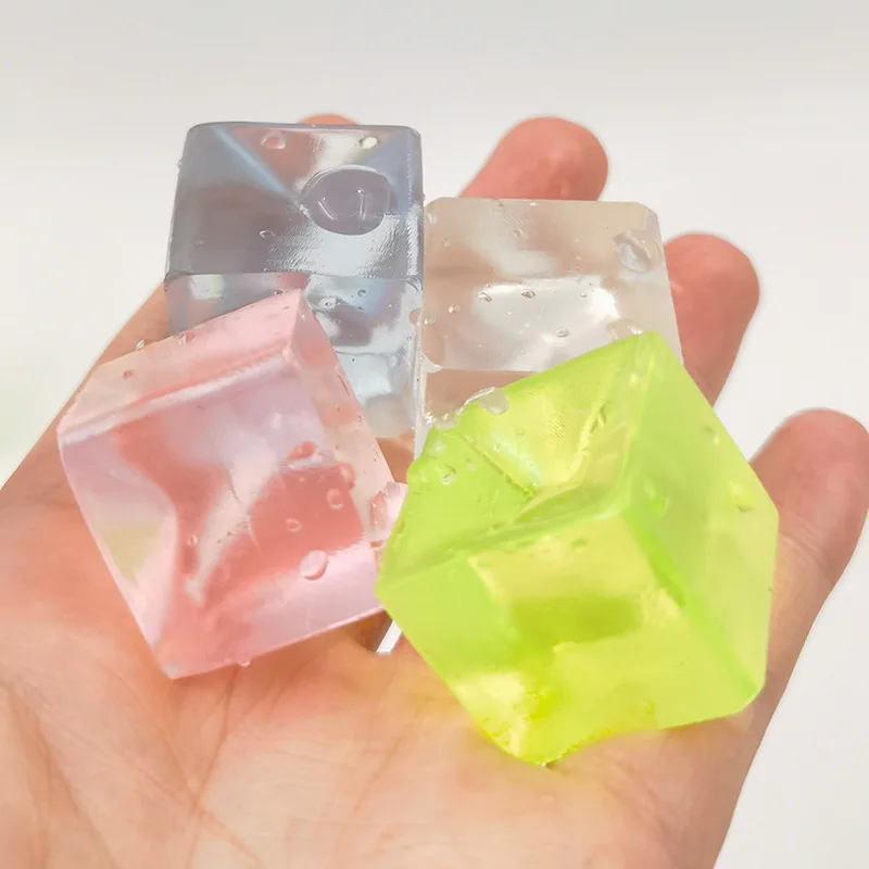 Creativo Jelly Fidget Toy Mini Squishy Toys Mochi Blocco di ghiaccio Palla antistress Giocattolo Cubo trasparente Giocattolo antistress da spremere