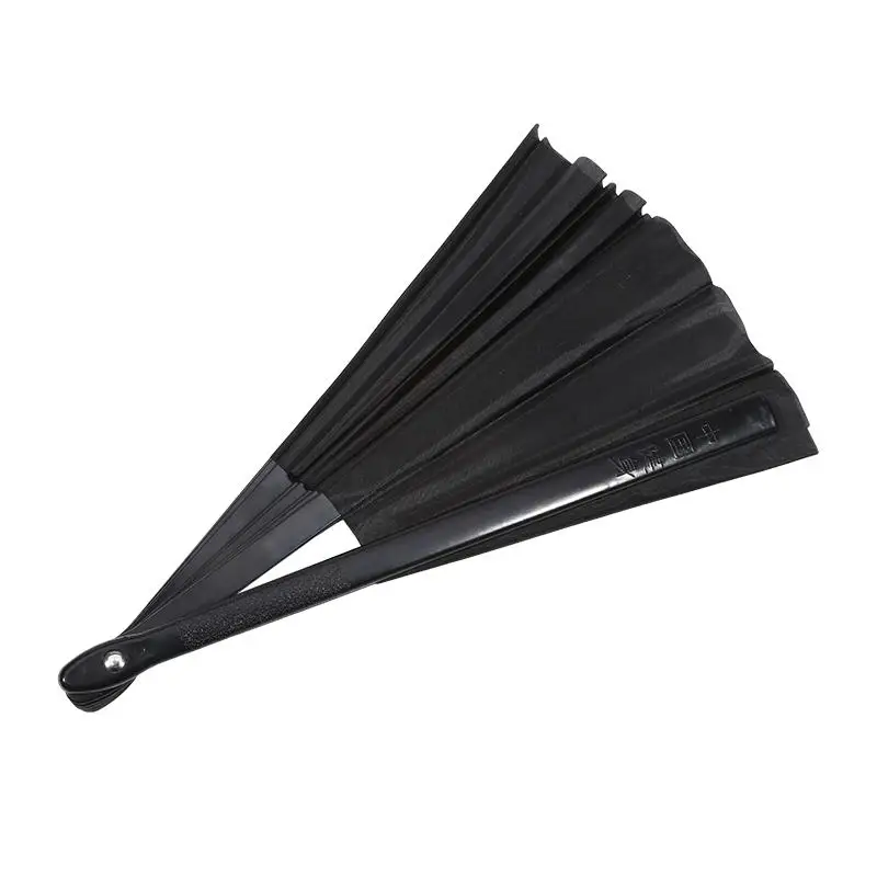 Chinese Style Solid Folding Fan Cloth Blank Plastic Handheld Fan Antiquity Taichi Dance Performance Morning Exercise Accessories