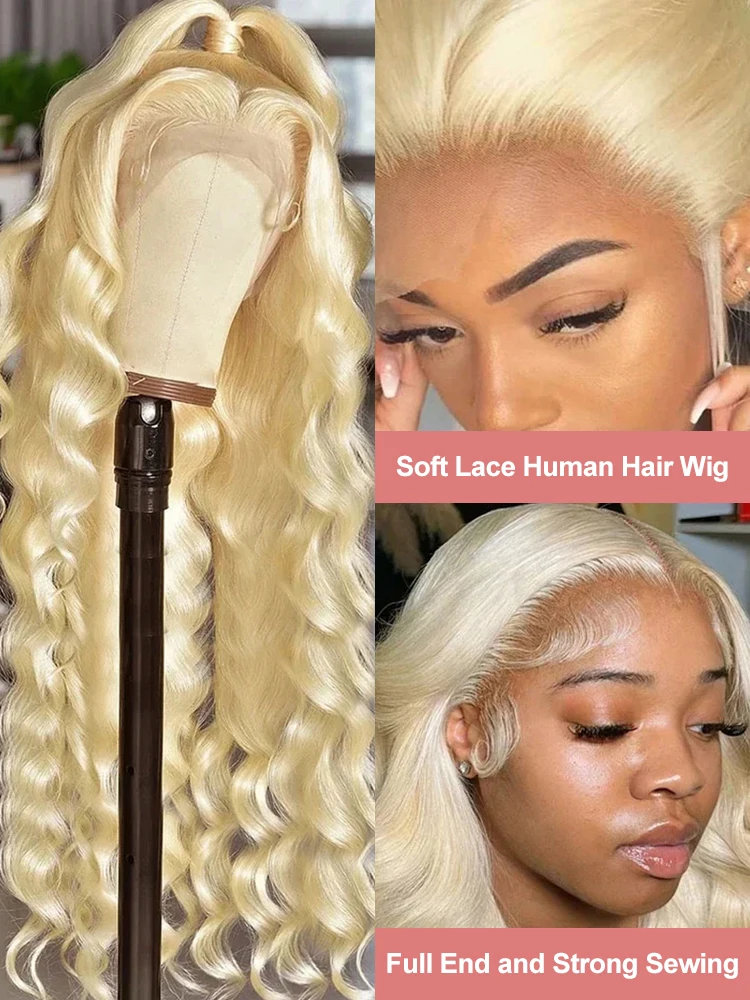 วิกผมลูกไม้แบบเต็มศีรษะ 613 ขนาด 13x6 13x4 สีน้ำตาลทองอ่อน ลอนบอดี้เวฟ วิกผมลูกไม้ด้านหน้า วิกผมบราซิลแบบใส สีธรรมชาติ สำหรับผู้หญิงผิวสี