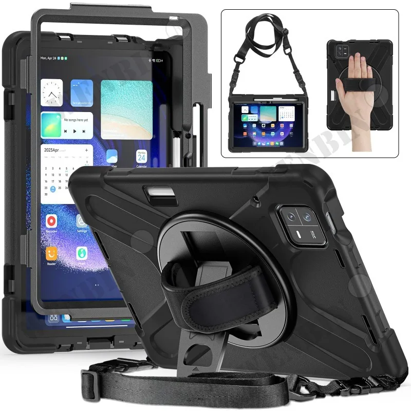 Case For Xiaomi Pad 6 / Xiaomi Pad 6 Pro Tablet Heavy Duty Shockproof Protective Rotating Stand Hand Strap Pen Holder