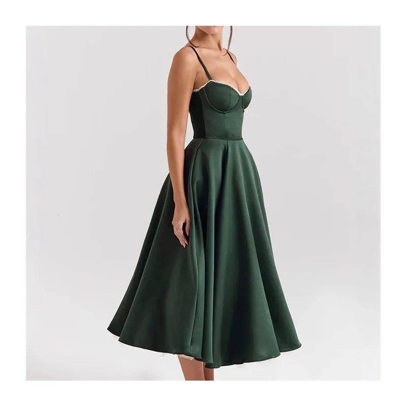 Vestido f e de renda dupla camada, sexy, cintura alta, sem mangas, um ombro só, para uso diário, coleção de pri...