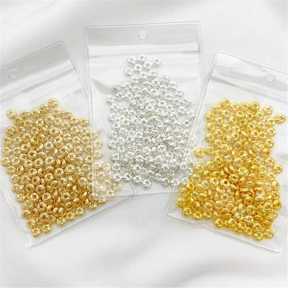 

14K18K Gold Twist Winding Beaded Pineapple Knot Loose Beads Handmade DIY Bracelet Necklace Bead Spacer Accessories