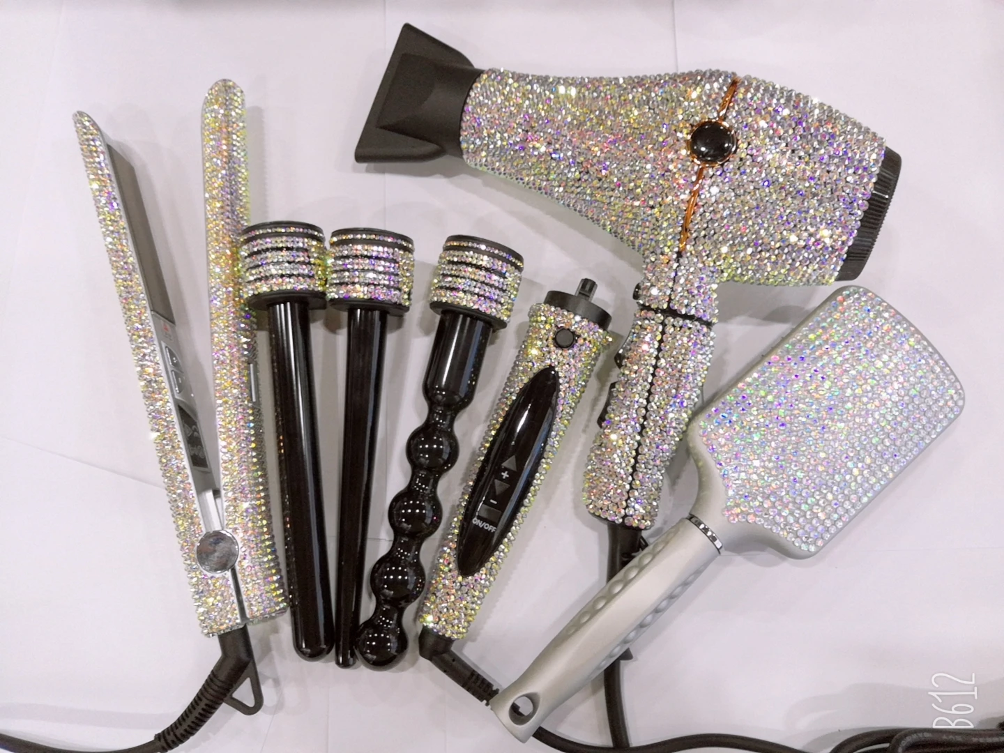 Professional Salon Hair Tools Set Hair Styling Tools Custom Bling Blow Dryer and Hair Straightener Iron