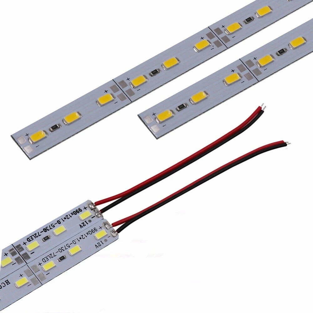 5Pcs 20CM 30CM 50CM 12V 24v LED Kitchen Under Cabinet Strip Light Rigid Hard Bar Closet Tube Lamp Warm White Nature White 4000k