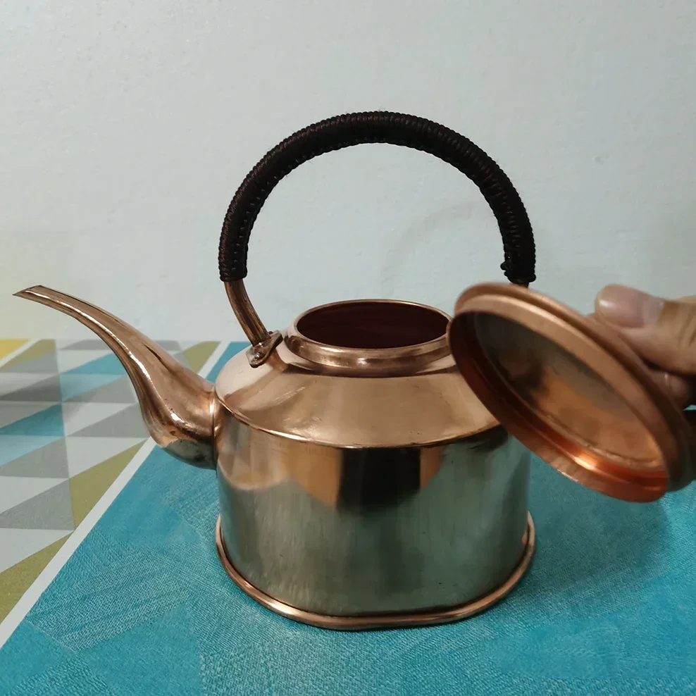 

2L/3L Tibetan Long Mouth Copper Kettle Handmade Red Copper Teapot Boiling Water Kettle Tea Infuser Pure Copper Tea Set