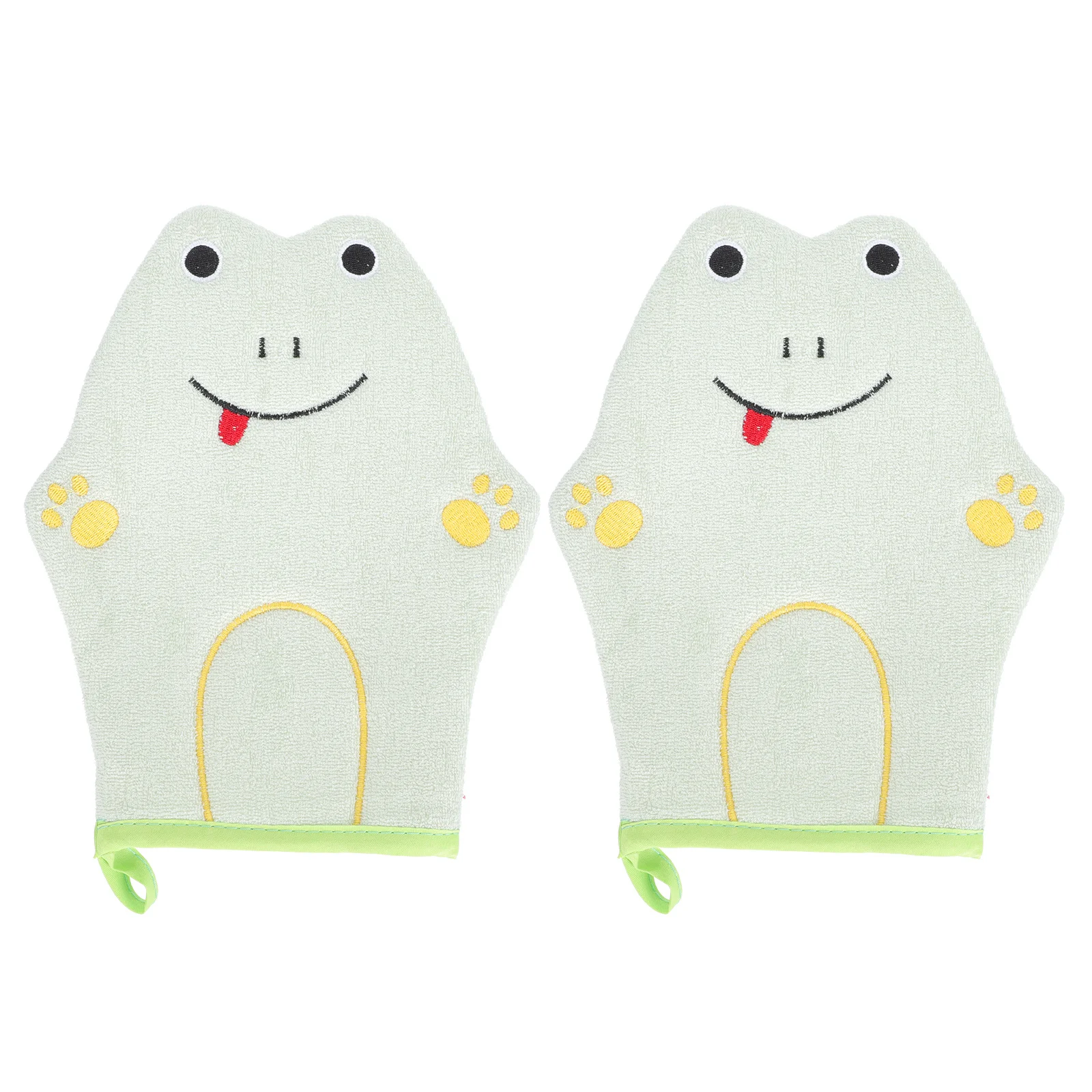 2 guantes de baño divertidos de dibujos animados con textura exfoliante, ideales para el baño de los niños, fáciles de usar y el cuerpo, viajes perfectos