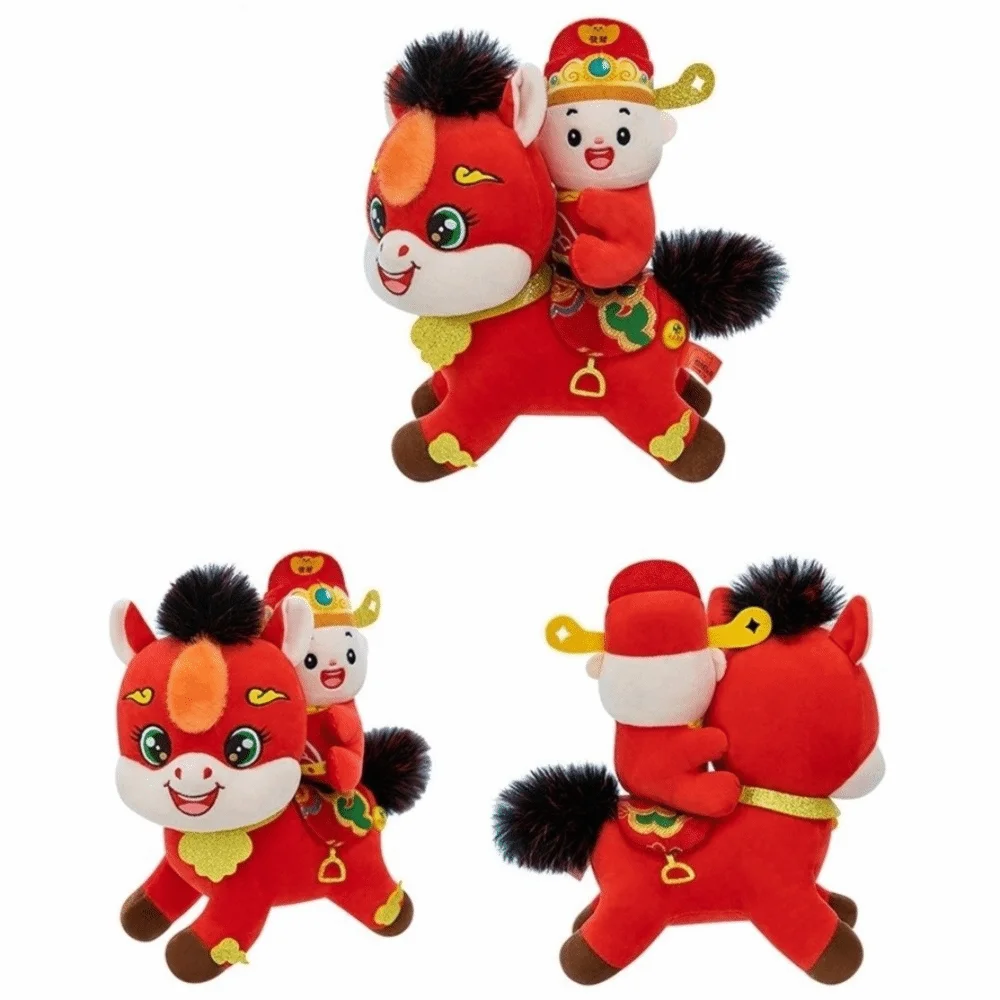 Китайский Стиль Лошадь Плюшевая Игрушка Кисточка Хвост Плюшевая Текстура Лошадь Плюшевая Кукла ПП Хлопок Наполнение Новогодний Декор Талисмана