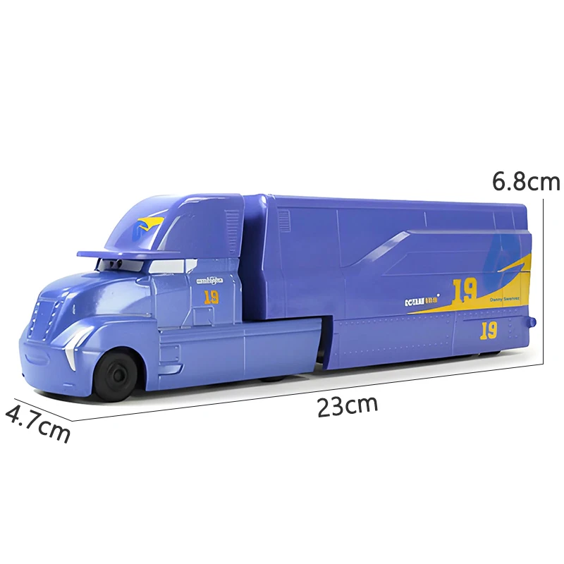 Pixar Cars Greg Candyman's Hauler Modellauto Anime-Figur Mack Container Trucks Semi-Hauler Dinoco Racing Spielzeug Kindergeschenke – Detail 10