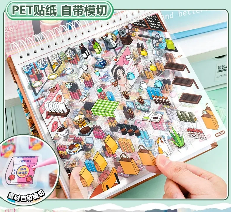 Kawaii Store Code Goods Series Sticker Scene Collection 3D Scene Book DIY Handmade Sticker Home Decoration Party Sticker Gifts – Detail 9